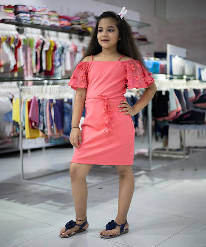 Party Wear Off Shoulder Dress for Girl Kid