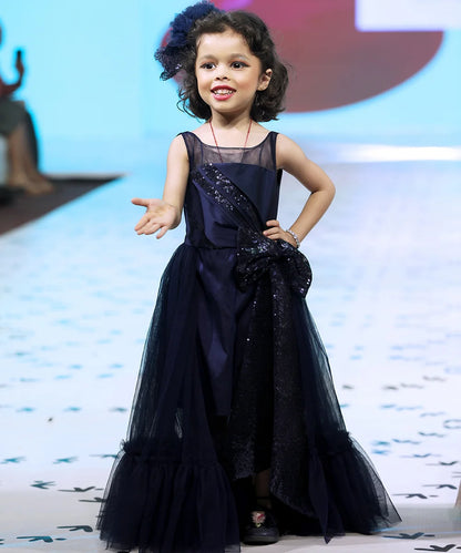 Navy Colour Party Gown for Kid Girl