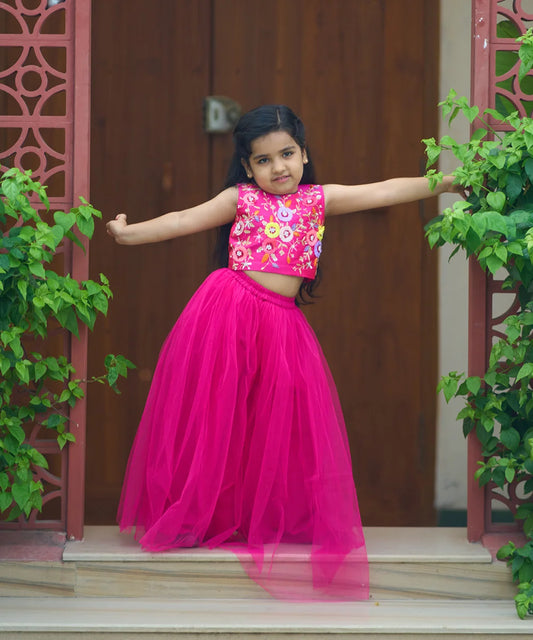  Kid's Pink Lehenga Set for Wedding Occasions