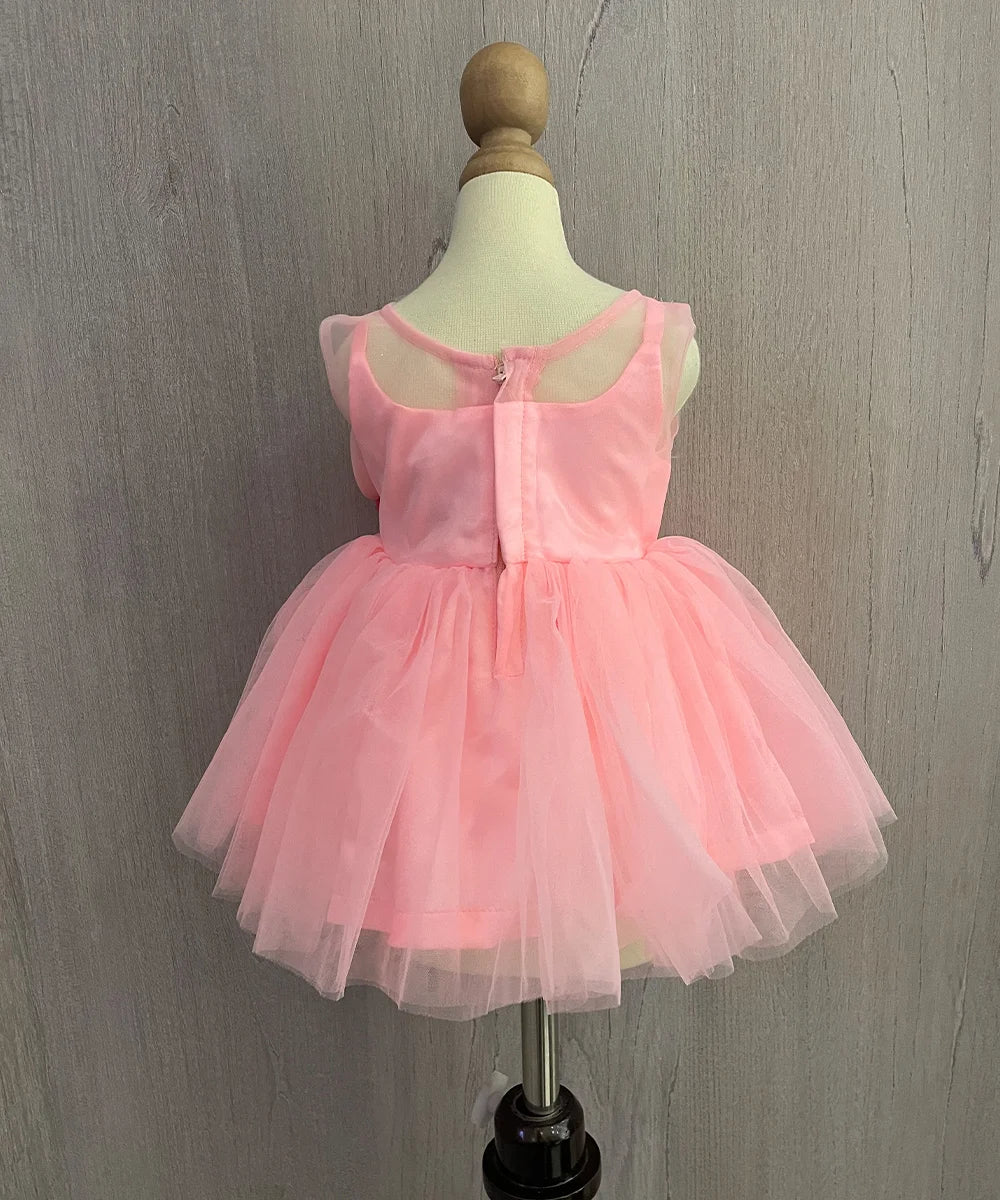 Peach Colored Party Wear Frock