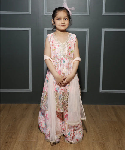 Alia Cut Sharara Suit Set for Girls