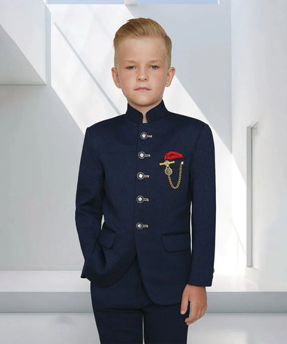 Pre-Order: Navy Jodhpuri Suit Set for Boys for Party