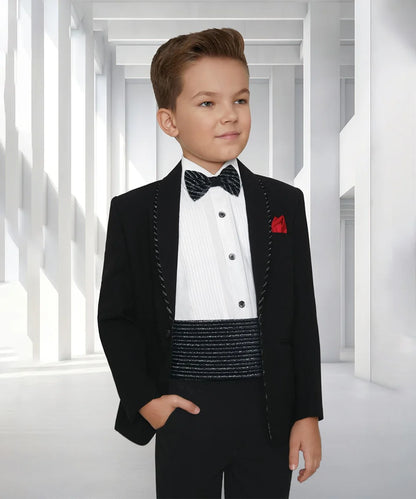 Black  Boy Party Wear Coat Suit Set