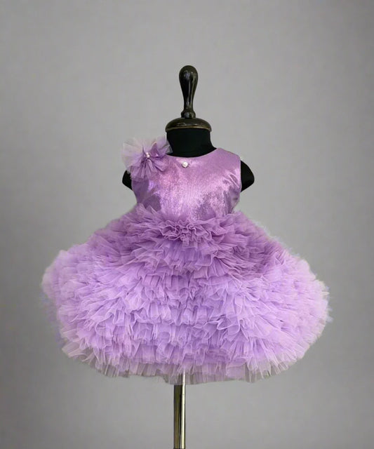 Purple Coloured Adorable Kids Frock Dresses