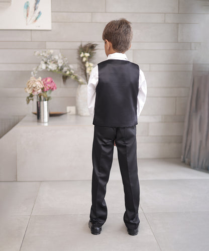 Pre-Order: Black Coloured Shimmer Coat Suit for Boys.(DM For Price)