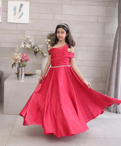 Pre-Order: Red Princess Gown for Girls for Birthdays (DM For Price)