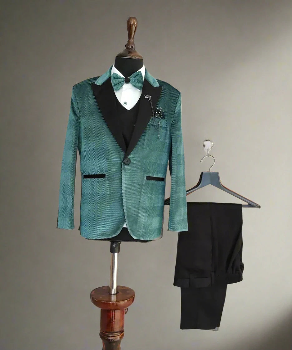 Sea Green Coloured 5-Piece Coat Suit for Boys(DM For Price)