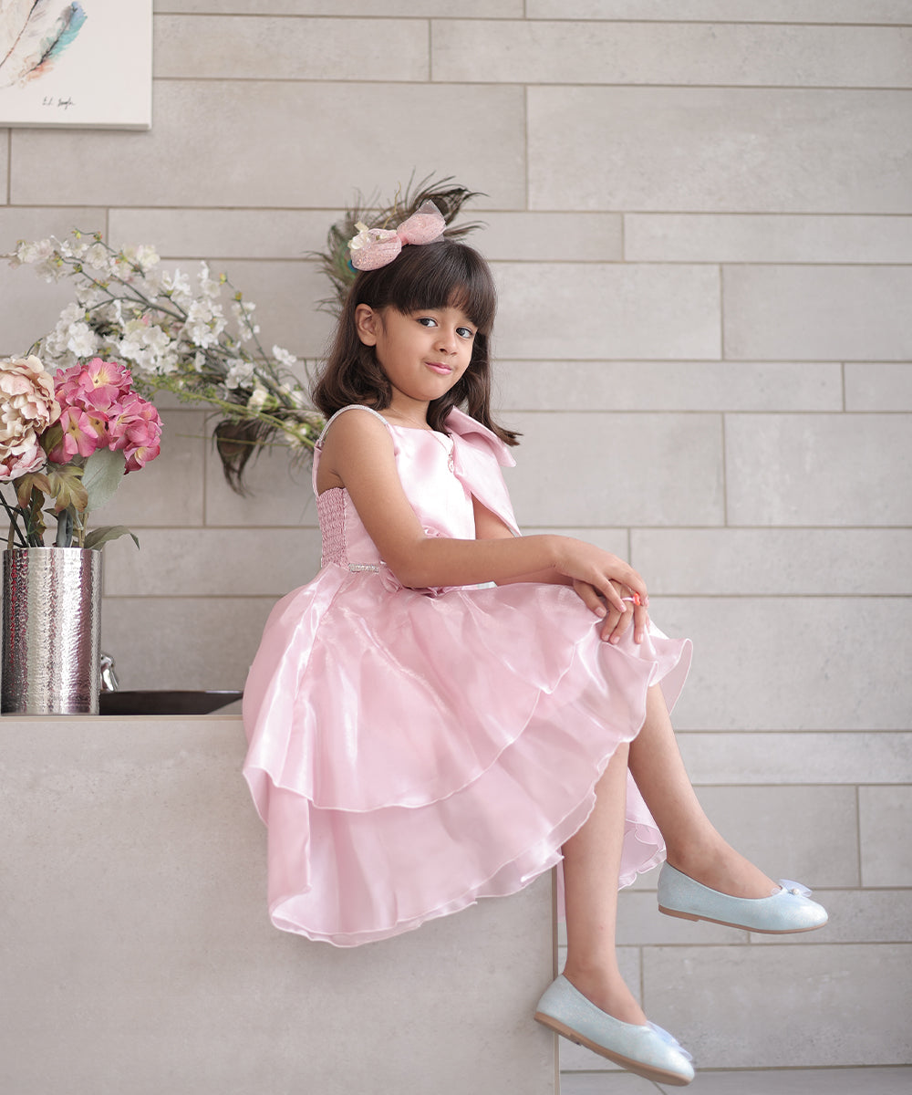 Pre-Order: Stylish Party-Ready Pink Frocks for Baby Girls (DM For Price).