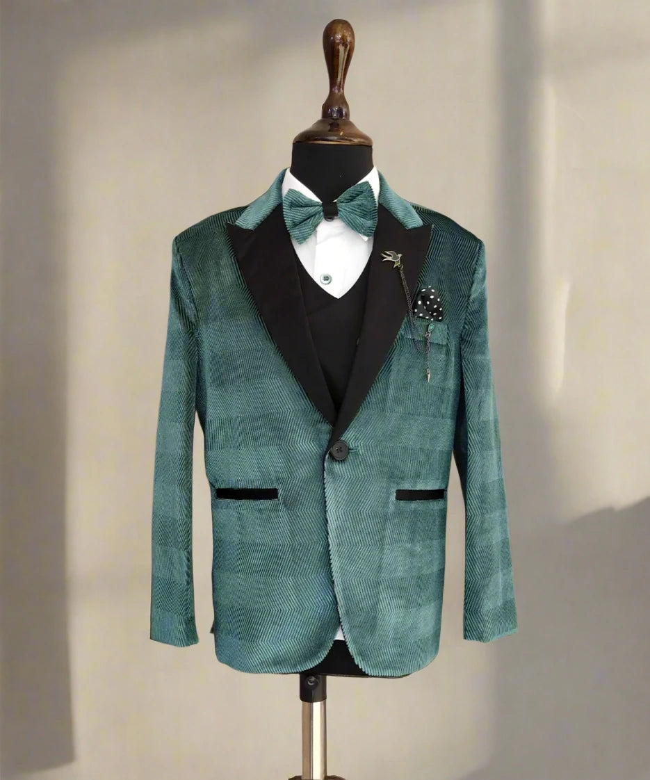 Sea Green Coloured 5-Piece Coat Suit for Boys(DM For Price)