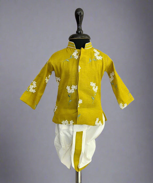 Mustard Coloured Kurta Set for Boys