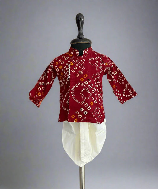 Traditional Bandej Dhoti Kurta for Infants